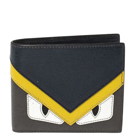 FENDI Wallet Monster Bugs Eye Bifold Leather Multicolor 35454c